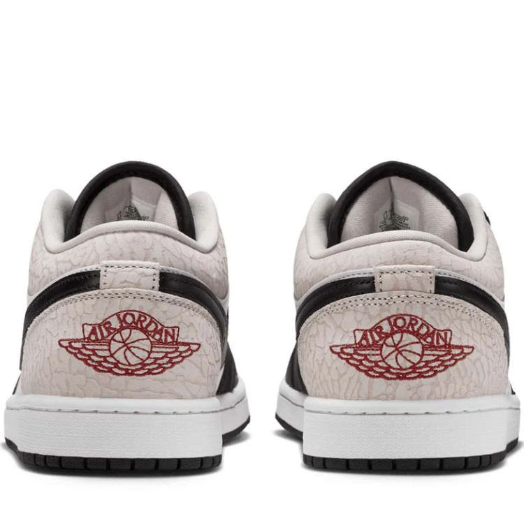 Nike Air Low-Top Sneakers - Black & White with Light Grey Crackle Heel