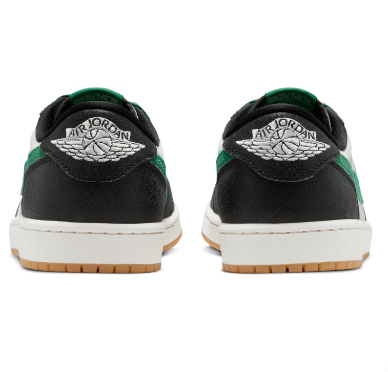 Nike Air Low-Top Sneakers - Black & White with Green Swoosh and Gum Sole