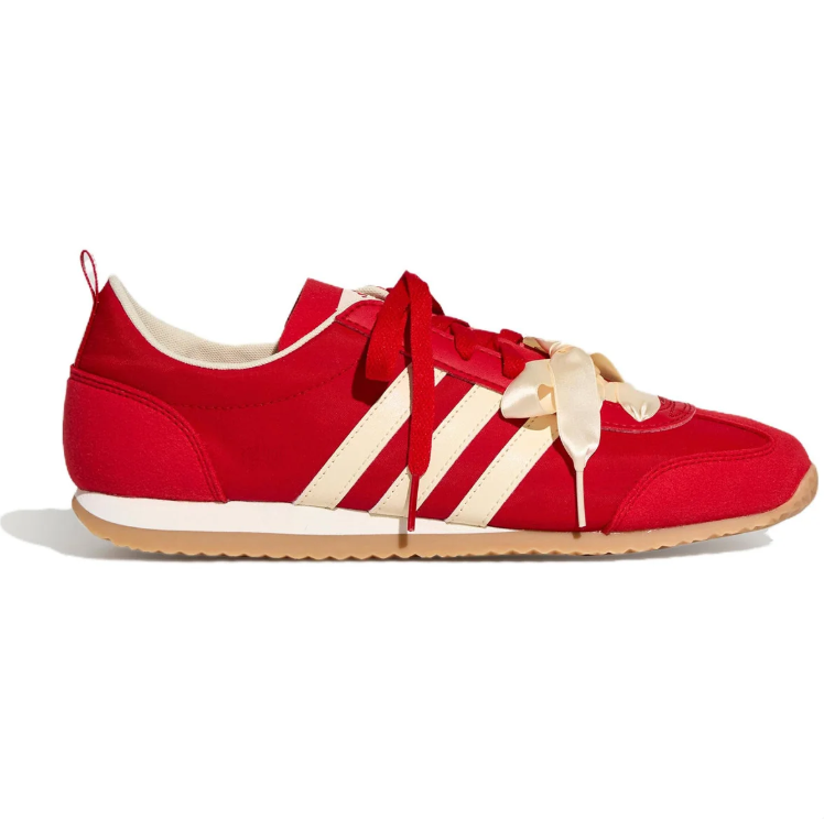 adidas Low-Profile Sneakers - Red & Cream Ribbon Laces
