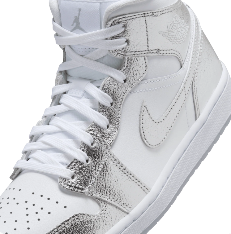 Nike Air Jordan High-Top Sneakers - White & Metallic Silver