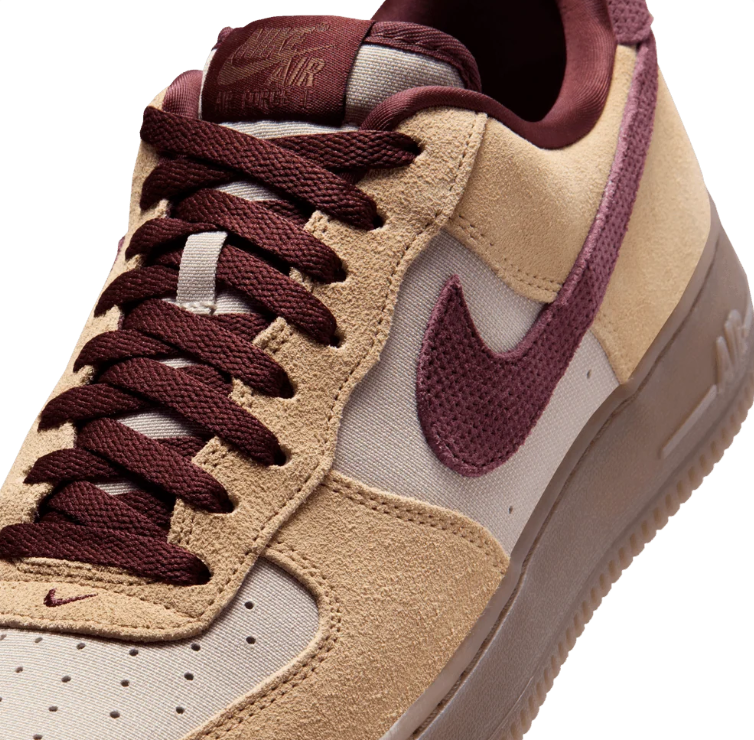 Nike Air Force 1 Low Sneakers - Sand, Taupe & Burgundy