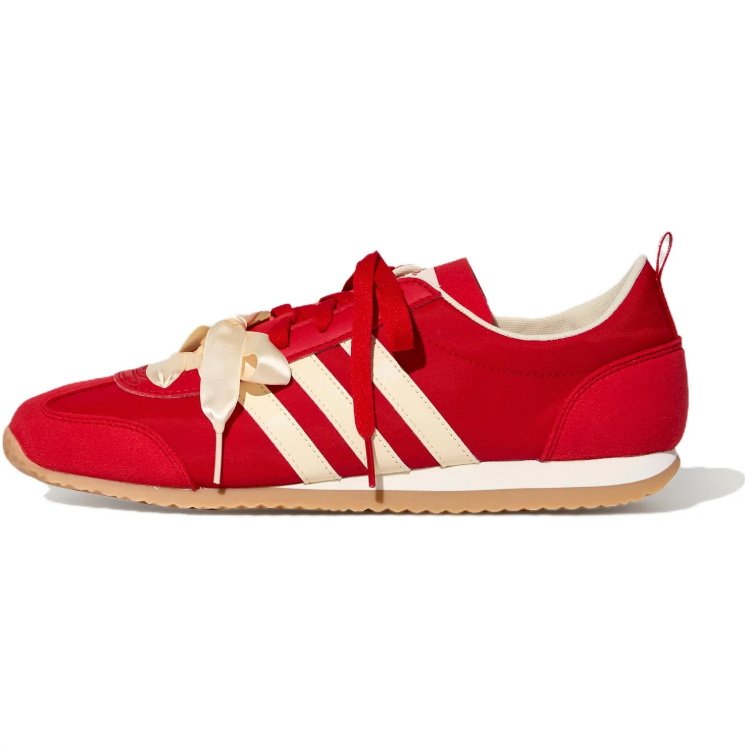 adidas Low-Profile Sneakers - Red & Cream Ribbon Laces