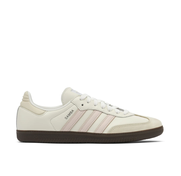 adidas Samba Sneakers - Cream & Pale Pink Dark Brown Sole