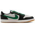 Nike Air Low-Top Sneakers - Black & White with Green Swoosh and Gum Sole
