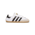 adidas Samba Sneakers - White & Black with Woven Sole Detail