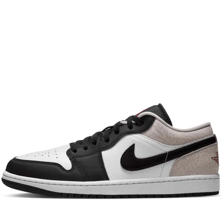 Nike Air Low-Top Sneakers - Black & White with Light Grey Crackle Heel