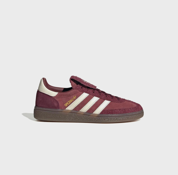 adidas Spezial Sneakers - Burgundy & Cream with Fold-Over Tongue and Gum Sole