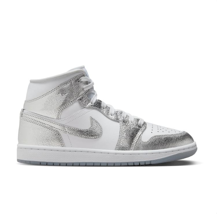 Nike Air Jordan High-Top Sneakers - White & Metallic Silver