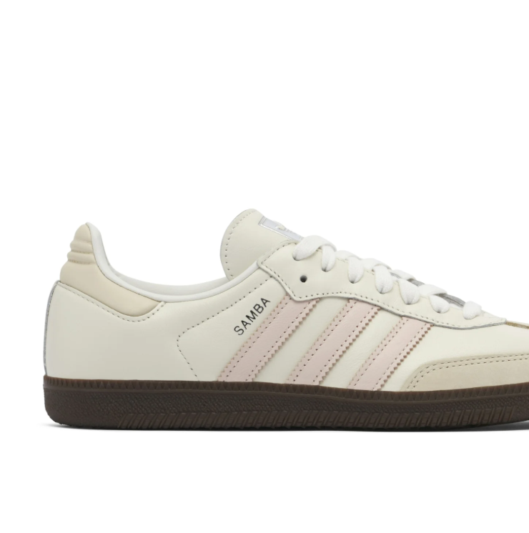 adidas Samba Sneakers - Cream & Pale Pink Dark Brown Sole