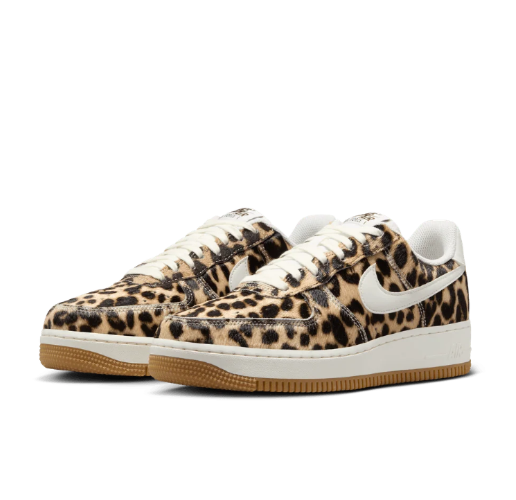 Nike Air Force 1 Low Leopard Print Sneakers - Cream & Gum