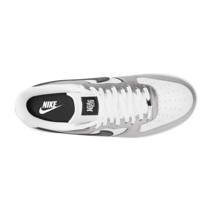 Nike Air Force 1 Low Sneakers - Metallic Silver, White & Black