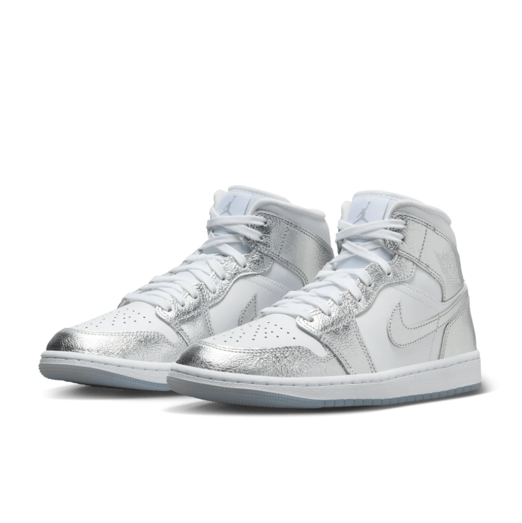 Nike Air Jordan High-Top Sneakers - White & Metallic Silver