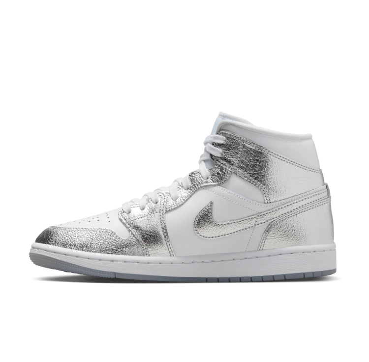 Nike Air Jordan High-Top Sneakers - White & Metallic Silver