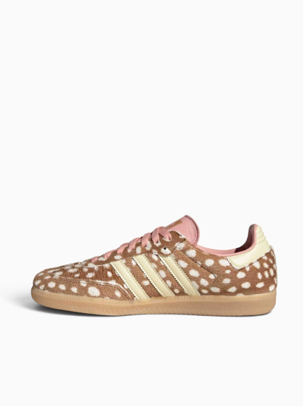 adidas Low-Top Sneakers - Brown Spotted Print, Cream & Pink
