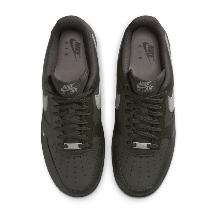 Nike Air Force 1 Low Sneakers - Dark Charcoal & Grey Mini Swoosh