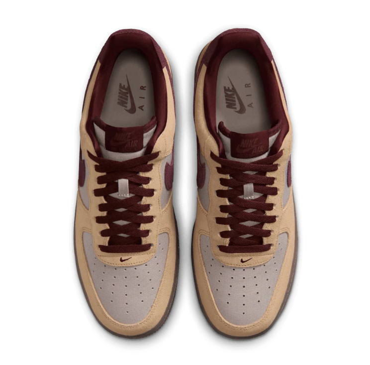 Nike Air Force 1 Low Sneakers - Sand, Taupe & Burgundy