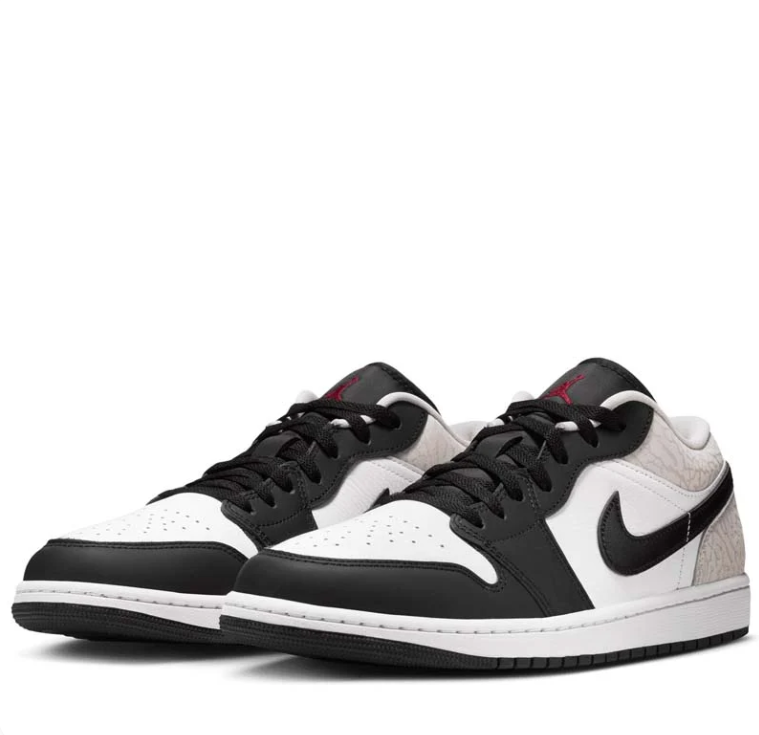 Nike Air Low-Top Sneakers - Black & White with Light Grey Crackle Heel