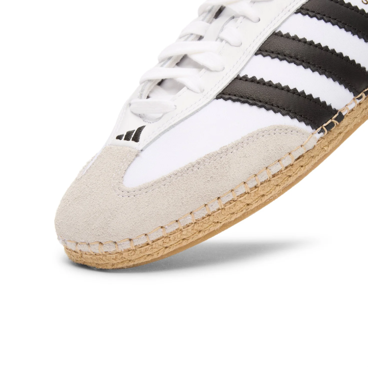 adidas Samba Sneakers - White & Black with Woven Sole Detail