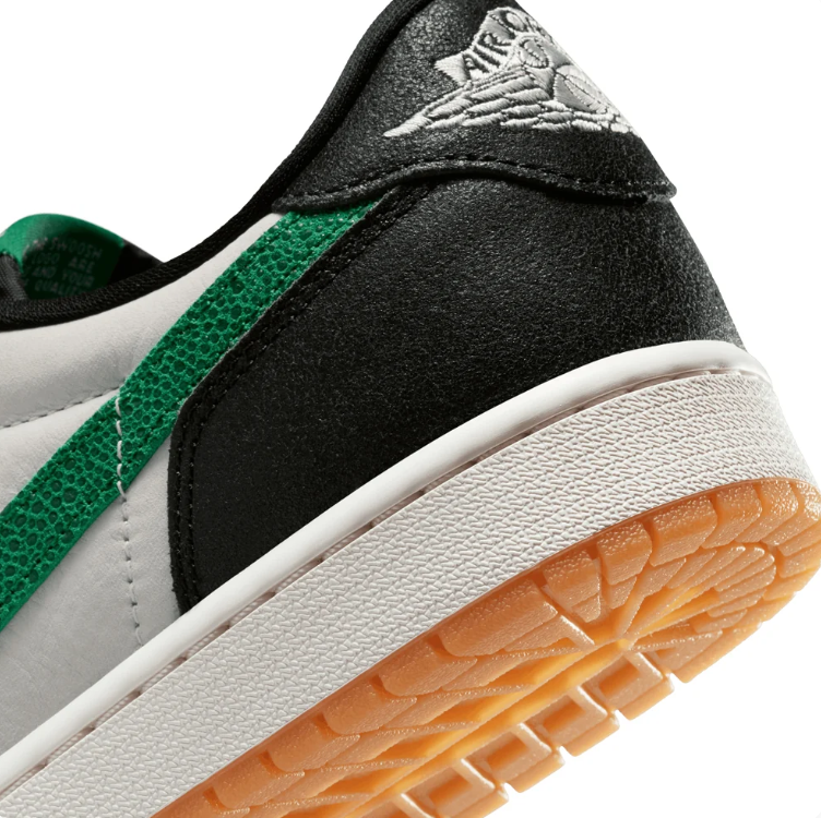 Nike Air Low-Top Sneakers - Black & White with Green Swoosh and Gum Sole