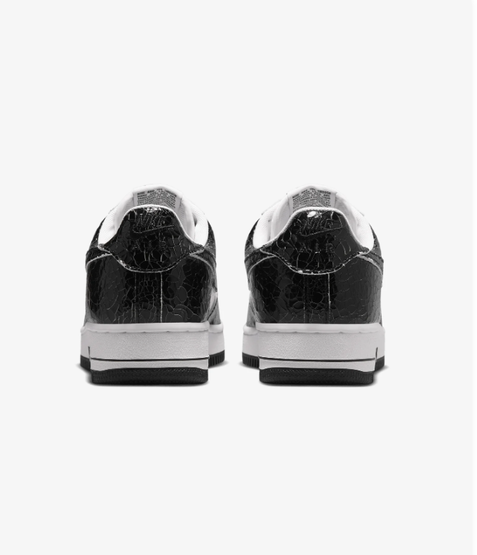 Nike Air Force 1 Low Sneakers - Black & White Crackle Finish