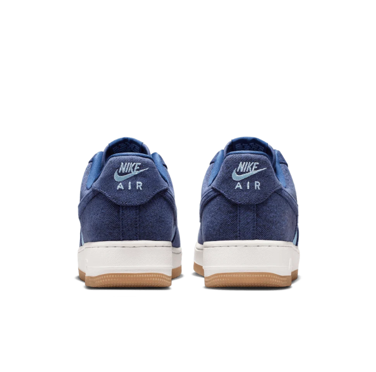 Nike Air Force 1 Low Sneakers - Navy & Light Blue with Gum Sole