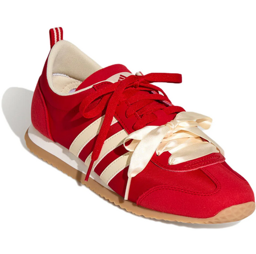 adidas Low-Profile Sneakers - Red & Cream Ribbon Laces