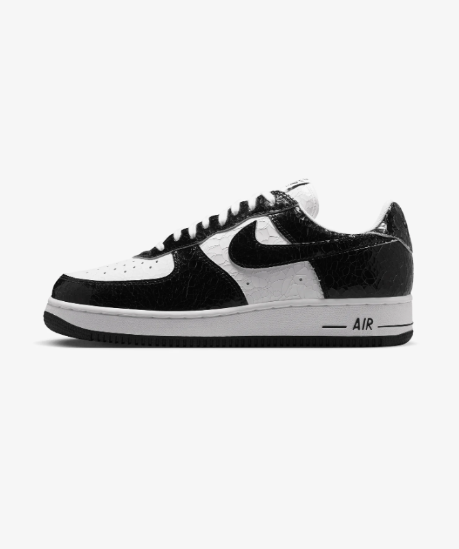 Nike Air Force 1 Low Sneakers - Black & White Crackle Finish