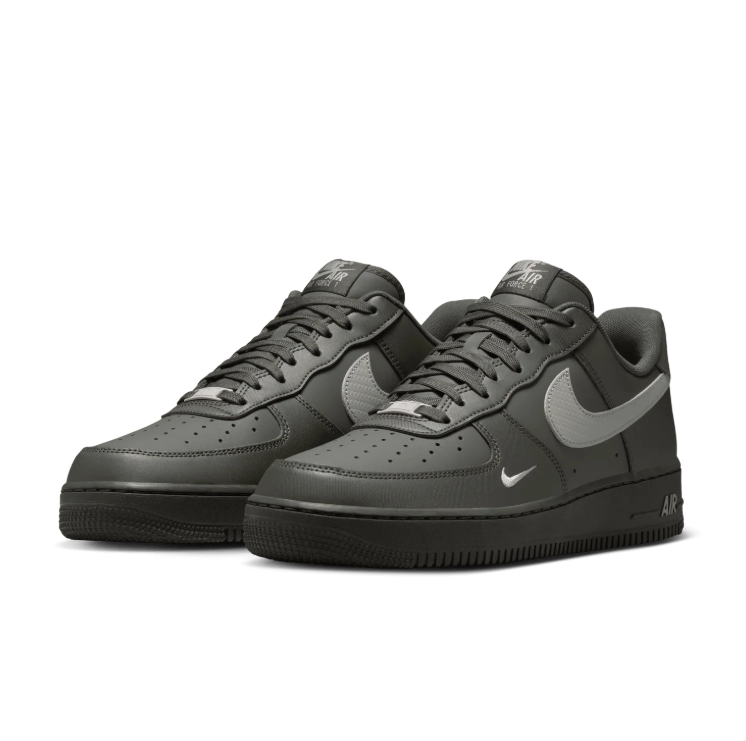Nike Air Force 1 Low Sneakers - Dark Charcoal & Grey Mini Swoosh