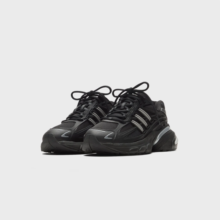 adidas Chunky Sneakers - Black & Silver Sculpted Sole
