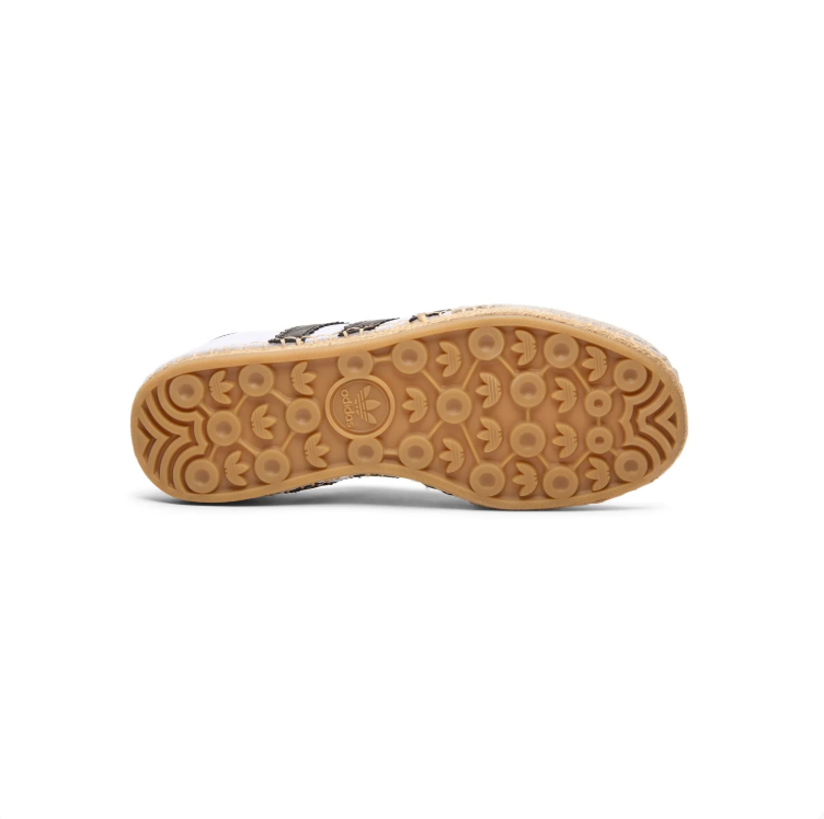 adidas Samba Sneakers - White & Black with Woven Sole Detail