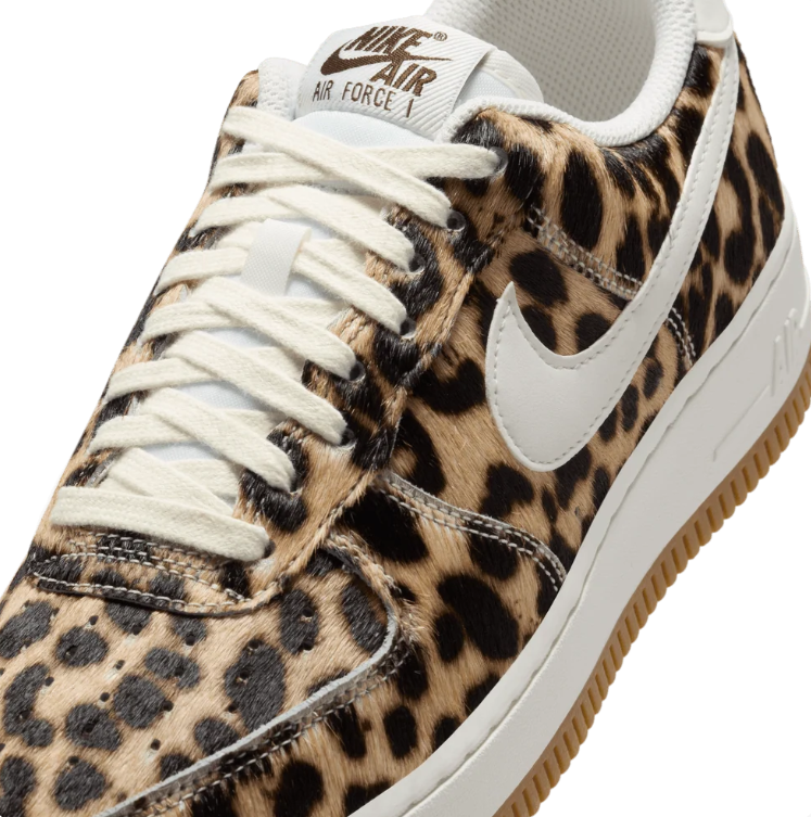 Nike Air Force 1 Low Leopard Print Sneakers - Cream & Gum