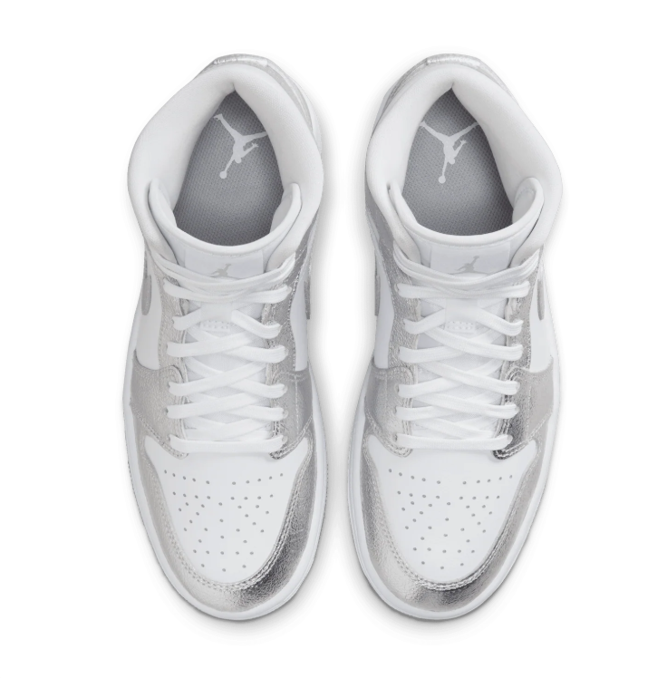 Nike Air Jordan High-Top Sneakers - White & Metallic Silver