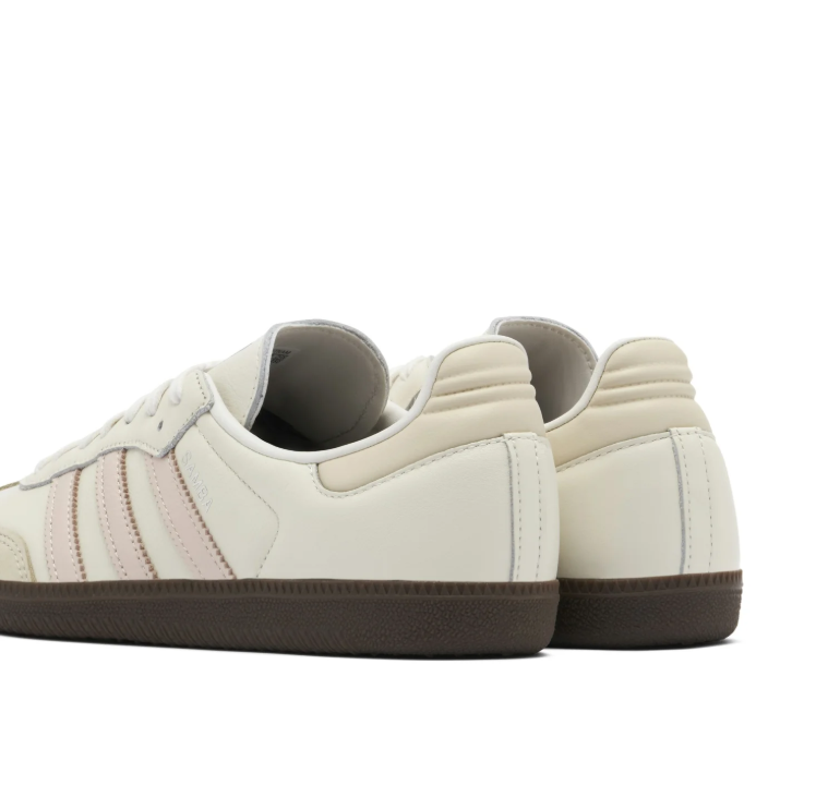 adidas Samba Sneakers - Cream & Pale Pink Dark Brown Sole