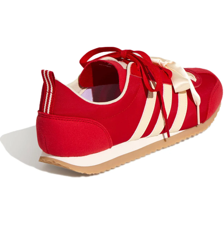 adidas Low-Profile Sneakers - Red & Cream Ribbon Laces