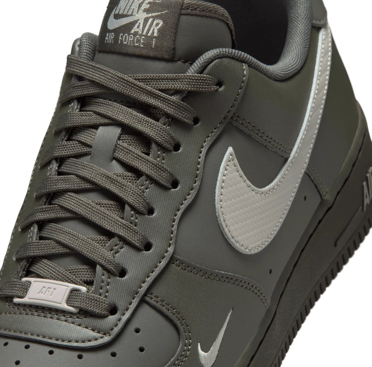 Nike Air Force 1 Low Sneakers - Dark Charcoal & Grey Mini Swoosh