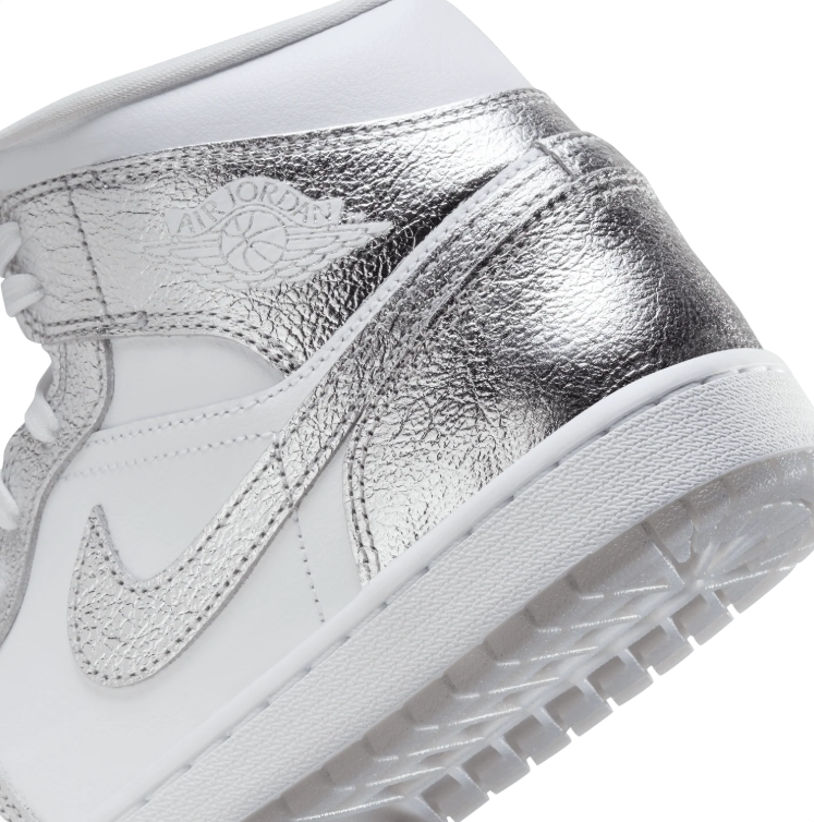 Nike Air Jordan High-Top Sneakers - White & Metallic Silver