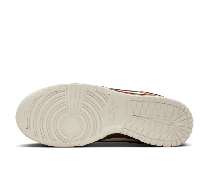 Nike Dunk Low Sneakers - Khaki, Cream & Burgundy with Leopard Accents