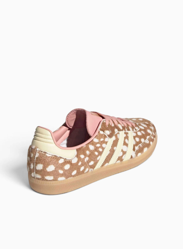 adidas Low-Top Sneakers - Brown Spotted Print, Cream & Pink