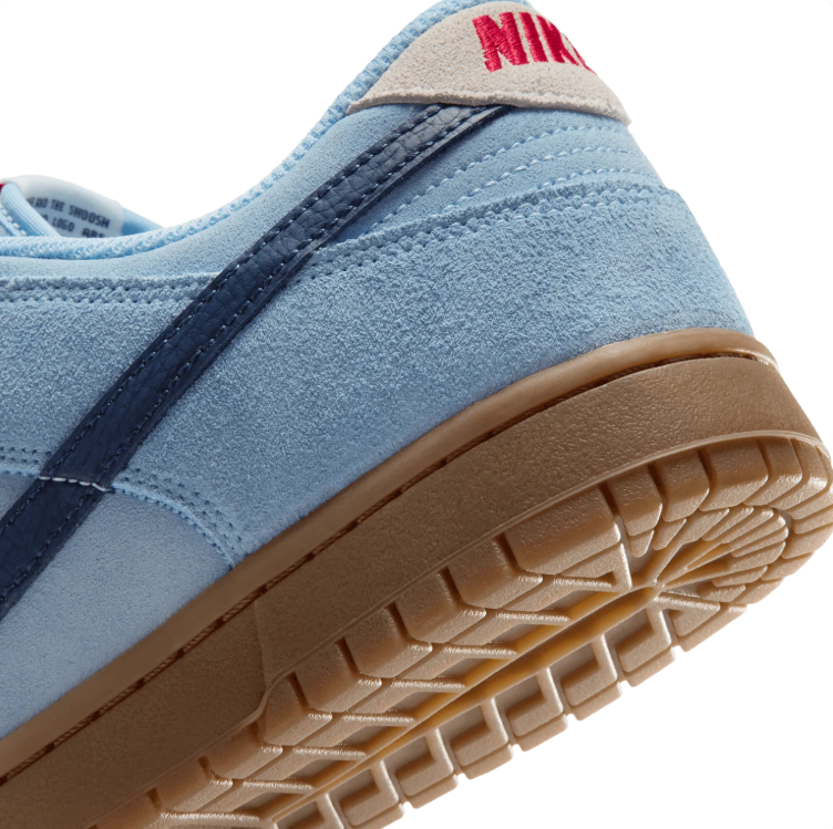 Nike Dunk Low Sneakers - Light Blue & Navy with Gum Sole