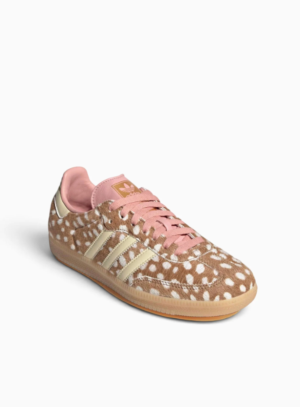 adidas Low-Top Sneakers - Brown Spotted Print, Cream & Pink