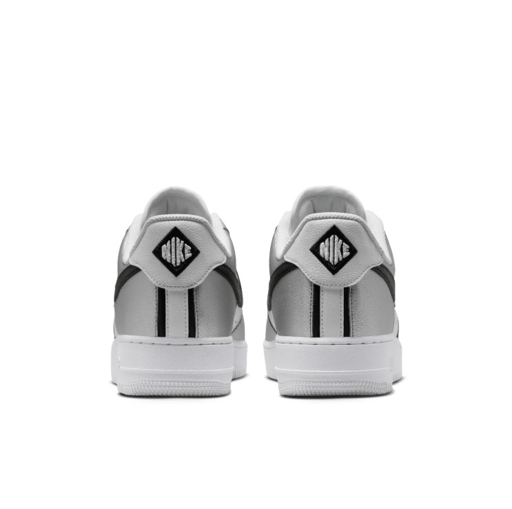 Nike Air Force 1 Low Sneakers - Metallic Silver, White & Black